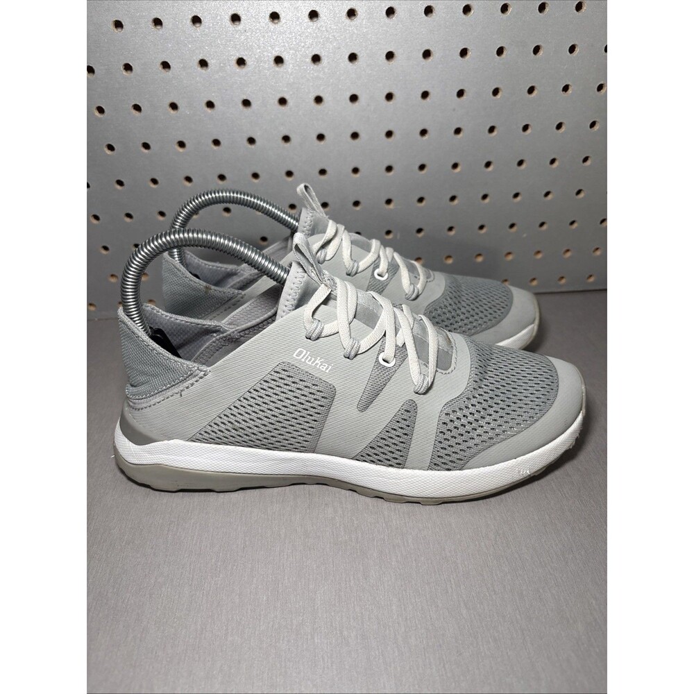 Olukai Huia Shoes Womens Size 8 Gray Grey Mesh Sneakers 20492-VNZC Comfort